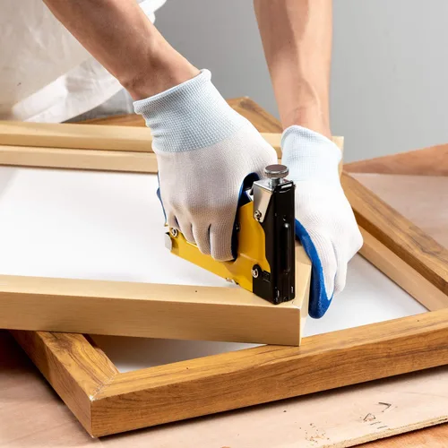 Vista 7 de Pistola de grapas 4 en 1 para tapicería, resistente, con 6000 grapas, removedor de guantes, clavadora manual de ajuste de potencia para madera