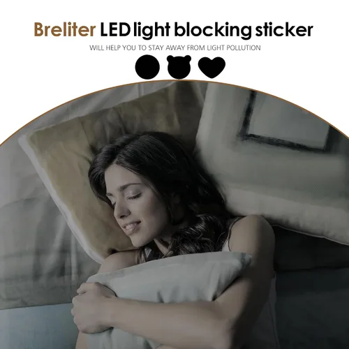 Vista 11 de Breliter Calcomanías de bloqueo de luz – 144 piezas cubiertas opacas con pinzas para atenuación de luz de electrónicos para routers, monitores