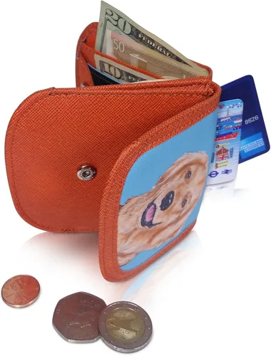 Vista 4 de Taxi Wallet® TW95-GOLDEN RETRIEVER - Cartera plegable con bolsillo frontal suave, suave, similar al cuero, compacta, tarjeta, facturas