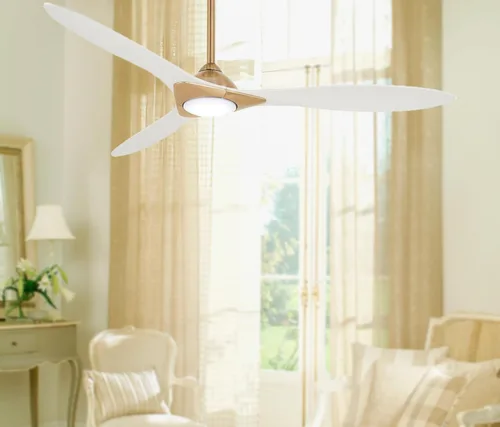 Vista 7 de Minka-Aire F868L-SBR/WHF Elegante ventilador de techo de 60 pulgadas con luces, latón suave