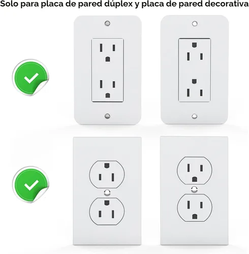 Vista 4 de WALI - Repisa para enchufe de pared, estante de baño hasta 10 libras, organizador de pared estándar vertical dúplex para ahorrar espacio