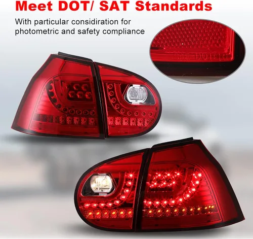 Vista 7 de ROXX Conjunto de luces traseras LED para Volkswagen Golf 5/GTI 2006, 2007, 2008, 2009, 2009, luces traseras de repuesto para Volkswagen Rabbit