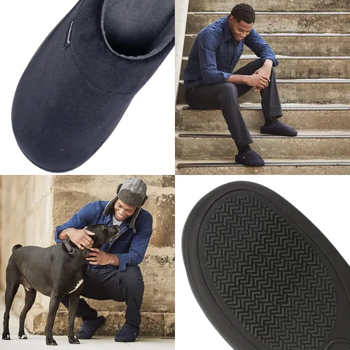 Vista 5 de Pantufla Isotoner con talón abierto, con espuma viscoelástica, suela interior y exterior, para hombre