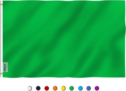 Vista 12 de Bandera ANLEY cuadriculada de color sólido, Negro