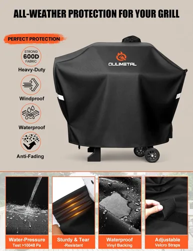 Vista 3 de Cubierta de parrilla de pellets para Camp Chef Serie 24 – DLX 24 Premium Smoker Cover impermeable y 600D resistente para Camp Chef Woodwind 24