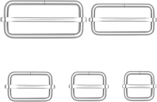 Vista 18 de CooBigo Paquete de 25 hebillas deslizantes ajustables de metal de 1 pulgada, ajustador rectangular Tri-Glide, deslizador de correa de tirantes