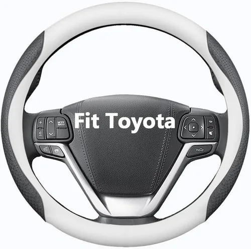 Vista 8 de HAOTULE Funda de Volante de Cuero Nappa Elegante y delgada, para conversión interior del volante de Toyota (Negro)