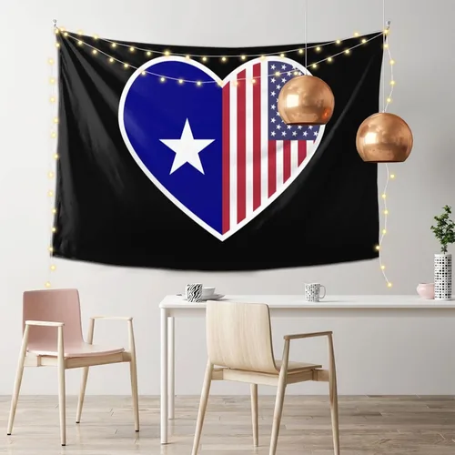 Vista 2 de LIFANGMI I Love America And Bonnie Blue Flag Tapestry Wall Hanging 60x40 Inch Bedroom Living Room Dormitory Home Decoration Wall Tapestry