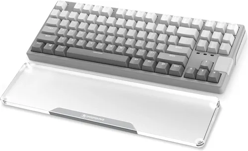 Vista 8 de Reposamuñecas de Acrílico para Teclado - Negro, Reposamuñecas Ergonómico de 68 Teclas para Teclado de Computadora Compacto-negro