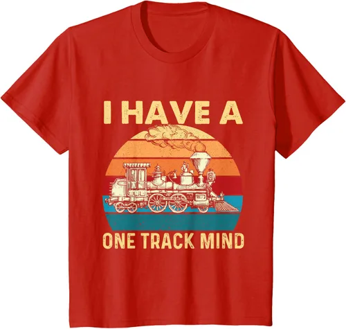 Vista 3 de Camiseta con texto en inglés "I Have A One Track Mind - Trainspotter Model Train Railroad, Negro, S