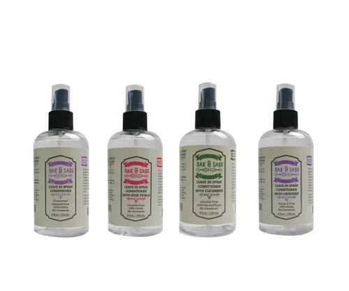 Vista 6 de OAK & SAGE Acondicionador homeopático sin enjuague con lavanda, sin perfume, 8 onzas, 100% hierbas, sin enjuague, sin alcohol, sin productos