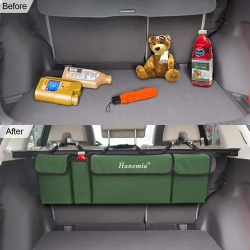 Vista 4 de Organizador y almacenamiento para maletero de automóvil, organizador colgante para asiento trasero para SUV, camión, MPV, impermeable, bolsa