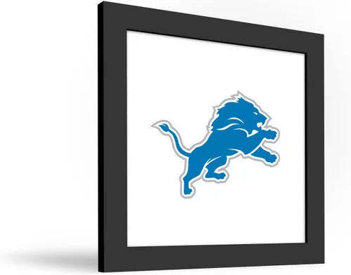 Vista 2 de Gallery Pops NFL Detroit Lions - Arte de pared de marca primaria, versión enmarcada negra, 12 x 12 pulgadas