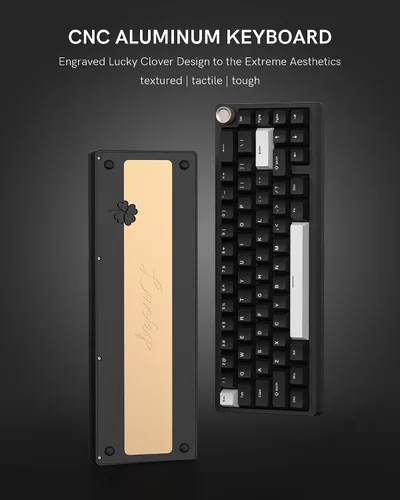 Vista 7 de Womier SK65 - Teclado mecánico inalámbrico para juegos con perilla, teclado de aluminio 60% para PC, Bluetooth 5.02.4GHzUSB-C con cable, interruptor