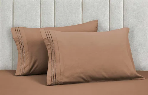 Vista 56 de Mocassi Juego de sábanas de lujo de 4 piezas, calidad prémium de hotel de 1800 hilos, ajuste fácil, sábanas y fundas de almohada resistentes a