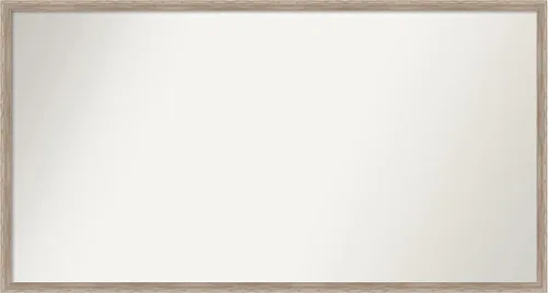 Vista 51 de Amanti Art Espejo de baño blanco para sobre el fregadero, 24 x 27 pulgadas, espejo de tocador rectangular con cuña de madera dura, marco de madera