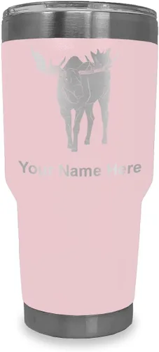 Vista 17 de LaserGram Vaso aislado al vacío de 20 onzas, alce, grabado personalizado incluido (negro)