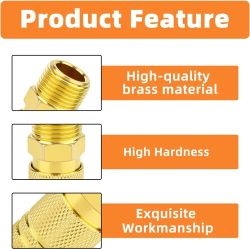 Vista 5 de GASHER 12PCS 1/2"MNPT Brass Industrial Coupler,1/4 Flow Quick Connect Air Coupler