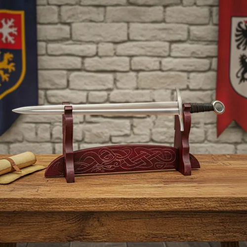 Vista 3 de Soporte de espada para espada medieval para montaje en pared, soporte de exhibición de espada samurái, soporte de espada Katana para espadas Katana