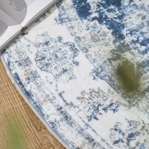 Vista 7 de jinchan Fiora - Alfombra lavable de área pequeña, alfombra de entrada floral de medio círculo de 2 x 3, tapete de media luna de pelo bajo, suave