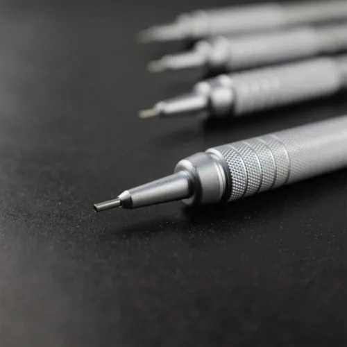 Vista 5 de Pentel Graphgear 500 - Lápiz mecánico, mina de 0.020 in, grado HB, 1 lápiz Graphgear, plateado, (PG515-A)