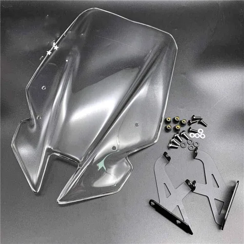Vista 5 de GLoyer Motorcycle Windshield Motorcycle Windshield WindScreen Visor Viser Wind Deflector Fits Compatible with MT09 MT-09 17 FZ-09 FZ09 2017 2018