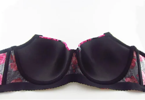 Vista 4 de Mierside - Brasier sexy para mujer, talla grande, diseño con estampado,color rojo y morado