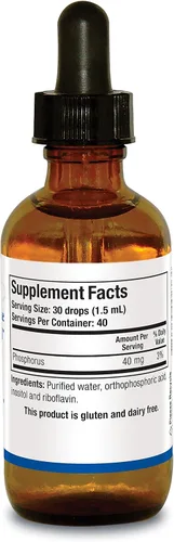 Vista 2 de Biotics Research Líquido súper fosfozima: fósforo en líquido, electrolitos, huesos y dientes saludables, producción de proteínas, apoyo energético