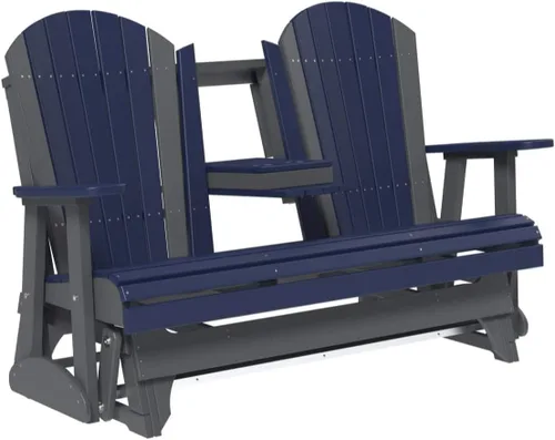 Vista 29 de LuxCraft Deslizador Adirondack de 5 pies con consola plegable (Premium - Caoba antigua)