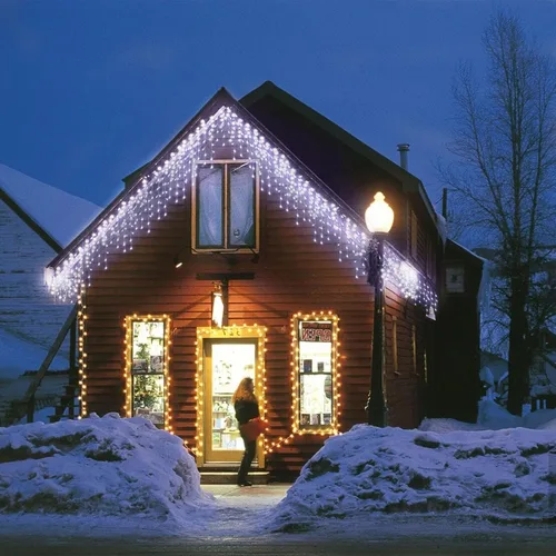 Vista 4 de Serie de 304 luces LED impermeables para exteriores para Navidad, bodas y decoración de fiestas - 8 modos, blanco frío