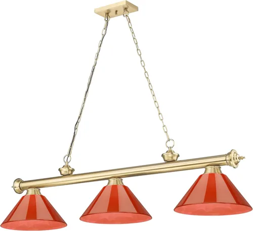Vista 6 de Z-Lite 2306-3-PRD Cordon - Lámpara de billar de 3 luces de 14 pulgadas de ancho con tonos rojos