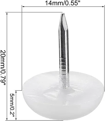 Vista 2 de uxcell Pies de muebles Uñas de plástico Glide Uñas Silla Patas de Mesa Protector Pad 0.551 in Dia Blanco 40pcs