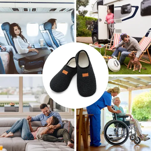 Vista 7 de Fires Pantuflas para hombre y mujer con suela de goma, suaves y ligeras, para usar en casa, antideslizantes, para interiores y exteriores