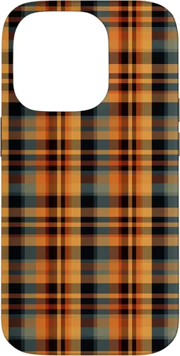 Vista 17 de Plaid Orange Brown Fall Harvest Muted Colors Print Pattern Case for iPhone 17