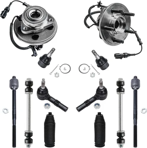 Vista 135 de Detroit Axle - Kit de suspensión delantera 4WD para Nissan Frontier Pathfinder Xterra, 2 cubos de rodamientos de ruedas, 2 brazos de control