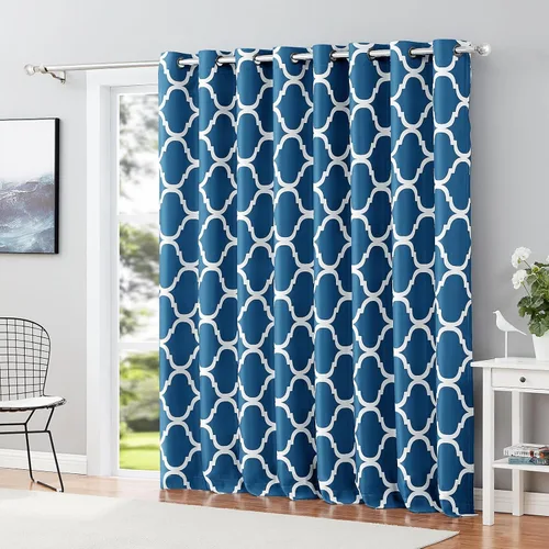 Vista 56 de Melodieux - Cortina opaca con aislamiento térmico y ojales, de estilo marroquí, 100 x 84 pulgadas, color gris (1 panel)