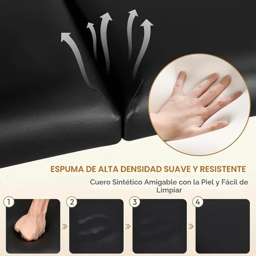 Vista 8 de Yaheetech Mesa de masaje plegable portátil Cama de tatuaje ajustable para Negro