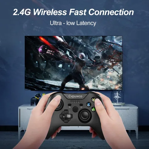 Vista 4 de Controlador inalámbrico de 24 GHZ compatible con Xbox One Xbox Series XS Xbox One SX One Elite Windows 10 negro