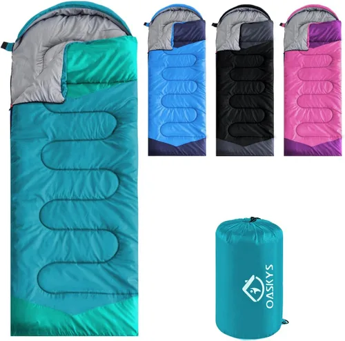 Vista 10 de oaskys Camping Sleeping Bag - 3 Season Warm & Cool Weather - Summer Spring Fall Lightweight Waterproof for Adults Kids - Camping Essentials Gear