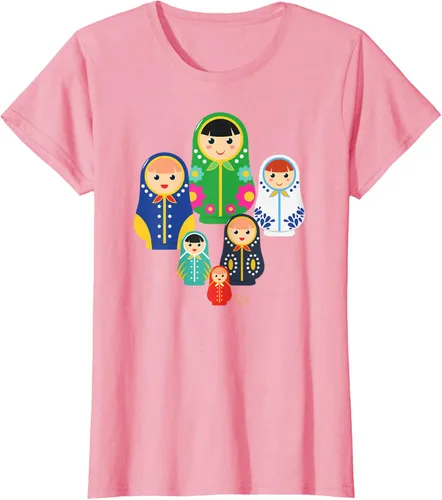 Vista 11 de Matryoshka Russian Nesting Dolls, Rusia - Camiseta de regalo, Azul / Patchwork, S