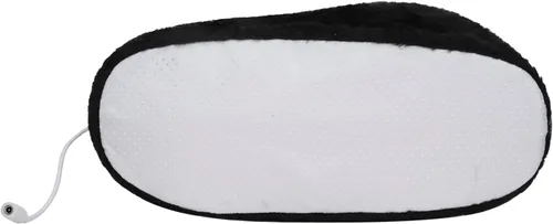 Vista 6 de Zapatillas de felpa acolchada gruesa con calefacción eléctrica, para hombre y mujer, almohadilla térmica recargable por USB, calentador de pies