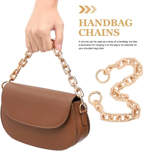 Vista 6 de KESYOO Correa de repuesto de cadena para bolso, cadena corta de metal para bolso con anillos de resorte, accesorio para bolsa de hombro, bolsa