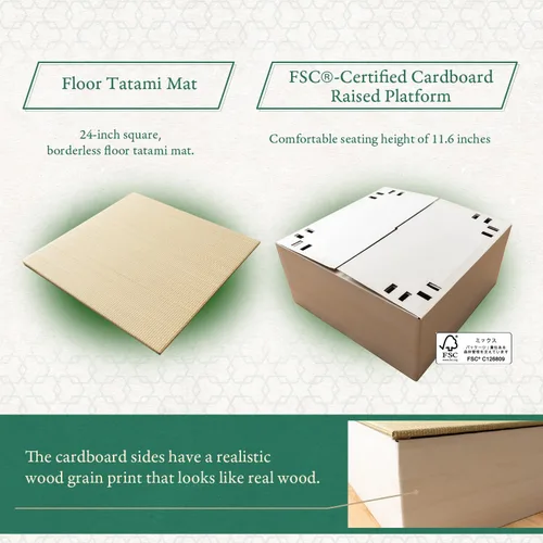 Vista 6 de BJDesign - Plataforma cuadrada para banco de tatami, parte superior de hierba Igusa Rush, 1 juego natural