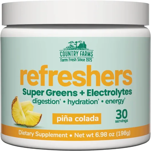 Vista 7 de COUNTRY FARMS Refrescantes, Súper Verdes y Electrolitos, Minerales Esenciales y Superalimentos, Soporte de Hidratación, Promueve Energía Natural