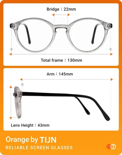 Vista 7 de TIJN Gafas de bloqueo de luz azul para hombres y mujeres, gafas de montura redonda gruesa vintage