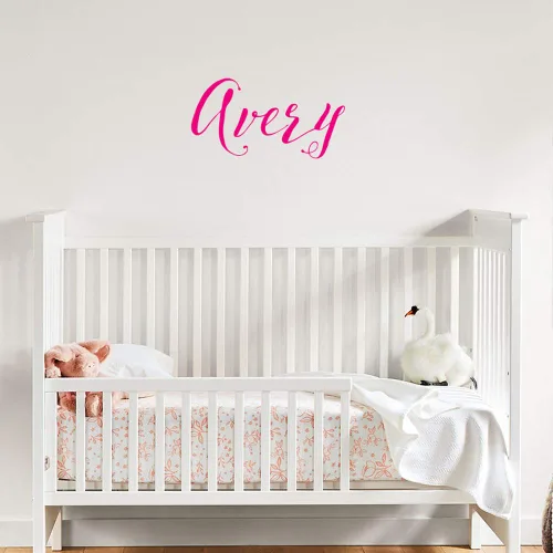 Vista 4 de StikArt Letras cursivas para calcomanías de pared personalizadas con nombre, letra K mayúscula (rosa)