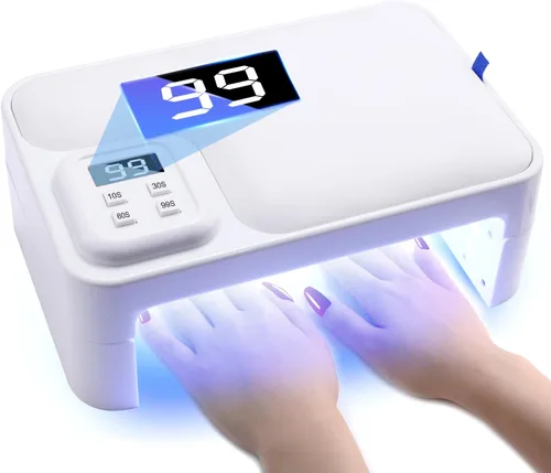 Vista 9 de Lámpara de uñas UV mejorada 2026 para esmalte de gel, 4 temporizadores y sensor automático: lámpara profesional de curado de gel, diseño de cavidad