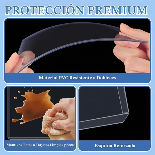 Vista 4 de Vmiapxo Paquete de 50 fundas de plástico duro de 4 x 6 pulgadas, funda impermeable para tarjetas de intercambio, tarjetas de béisbol deportivas