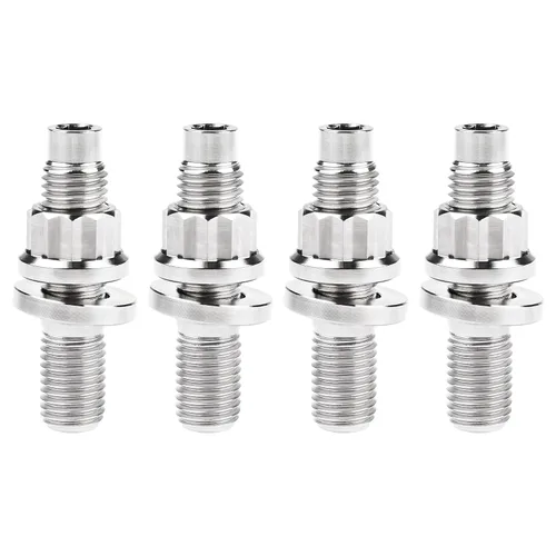 Vista 8 de Tornillo de titanio M8 M10x45 54 55 2.559 in paso 1.25 Kit de pernos de escape automotriz Kit tornillos, tuercas y arandelas Kit de 4 piezas