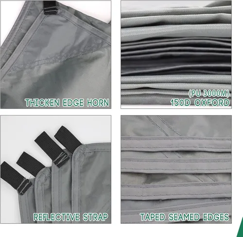 Vista 4 de Lona de camping impermeable con bolsa de transporte para debajo de la tienda, huella ultraligera para tienda de campaña en el suelo, senderismo